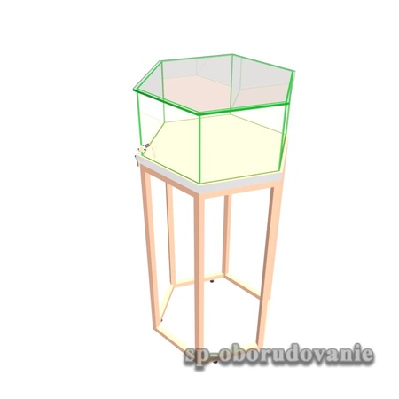 Витрина ювелирная шестигранная (низкая)