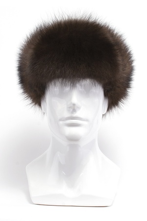 Ушанка из кожи с фишером 170376