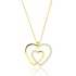 Even & Pétra 14 Ayar Altın Taşlı Kalp İçinde Kalp Kolye