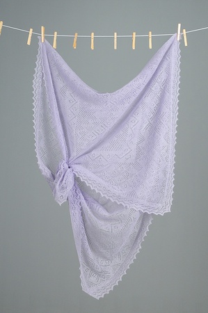 Палантин ажурный пуховый экрю АЛ 18070-02