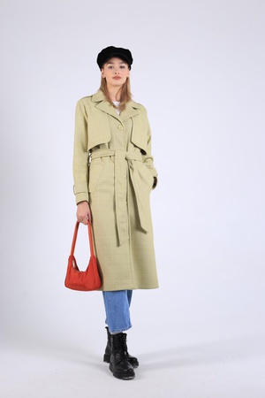 Женское пальто в клетку #15