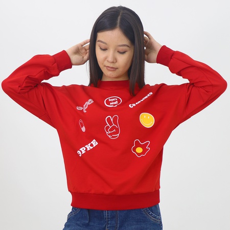 Wholesale knitted hoodies for women with print (click-print)