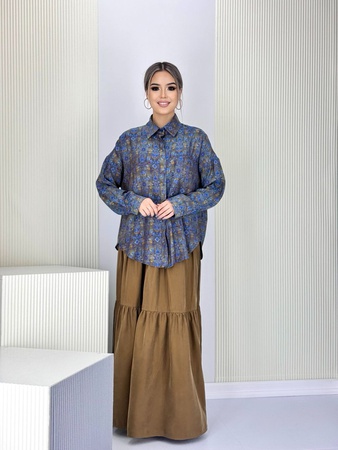 Двойка Рубашка с ярусной юбкой