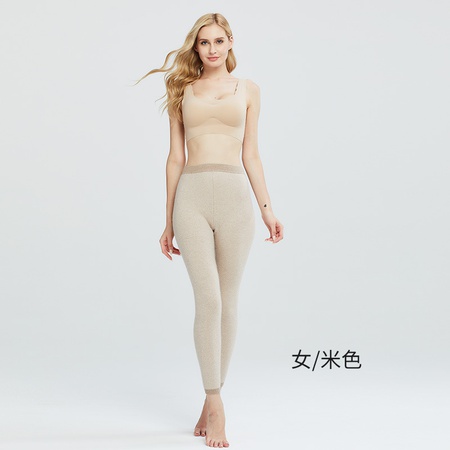 Осенние и зимние новые мужские и женские штаны из чистого кашемира с высокой талией, жаккардовые парные вязаные теплые штаны