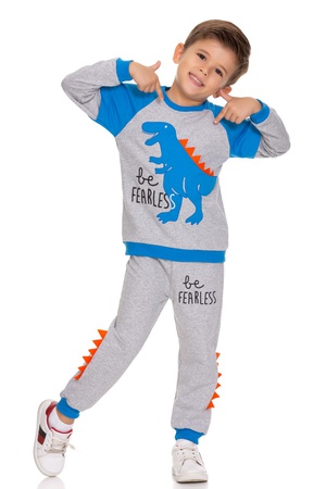 Костюм для мальчиков с вышивкой динозавров 2/9 лет, серия из 4 предметов