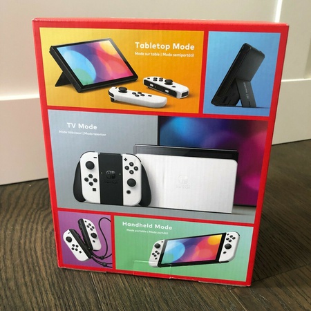 Nintendo Switch OLED 64 ГБ Внутренняя память 7-дюймовый экран с белым и неоново-синим / красным Joy-Con - оригинал