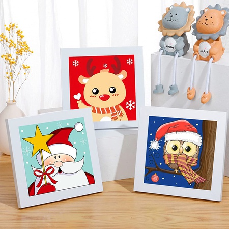 Çocuklar için Dijital Boya, Noel süsleri DIY yağlı boya Fırçalı Kit, yeni başlayanlar için akrilik boya, 20 x 20cm