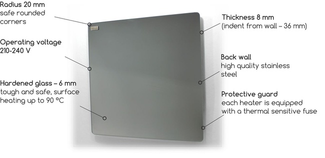 Инфракрасный обогреватель на основе стекла HGlass