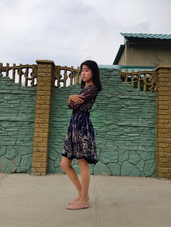 Красивое Платье, Молодежное, Корейский стиль, Повседневное. (42-44)