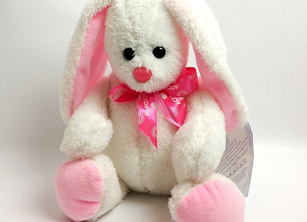 Игрушка мягконабивная Зайка с бантом 25/32см
