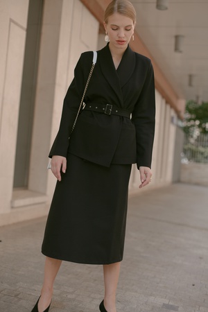 Жакет с поясом из джерси '20