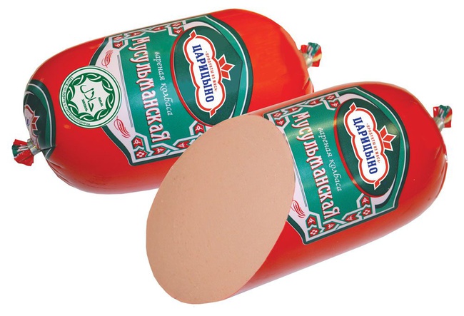 Pişmiş sosis &quot;Tsaritsyno&quot; Müslüman Helal