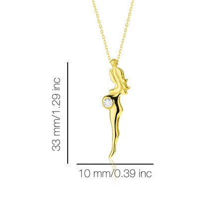 Even & Pétra 14 Ayar Altın Taşlı Hamile Kadın Kolye