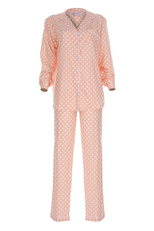 TENCEL - BİYELİ BAYAN PİJAMA TAKIM -SOMON
