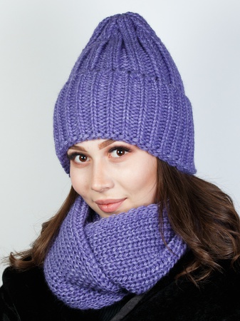 Женская комплект (шапка + снуд)