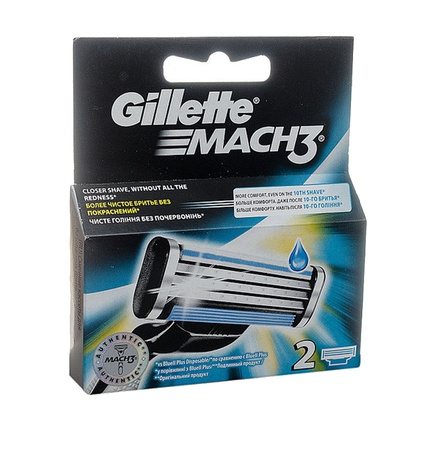 Сменные кассеты GILLETTE Mach3 2шт ( есть в пластике)