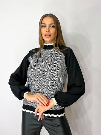 The blouse is stylish, combined