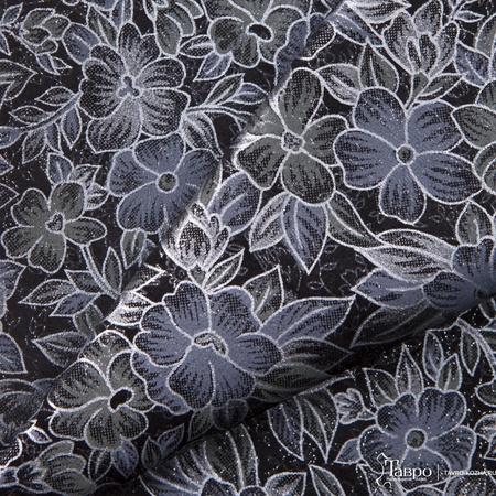 "Цветочки" цвет черный серебро