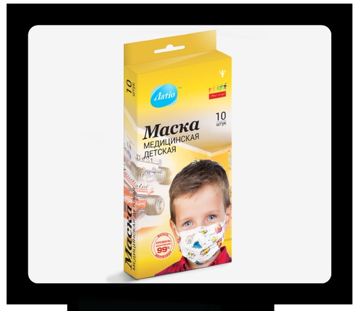 Детская медицинская маска «Латiо» с рисунком звери