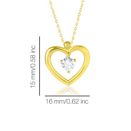 Колье-сердце Even & Pétra из 14-каратного золота с одним камнем