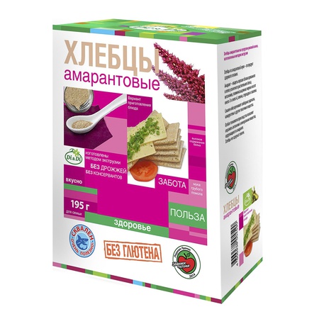 Хлебцы без глютена амарантовые 195г