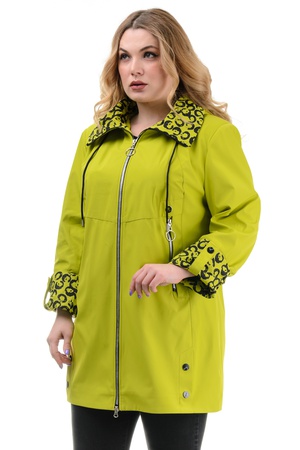 Women's spring windbreaker with printed trims sizes 50-58