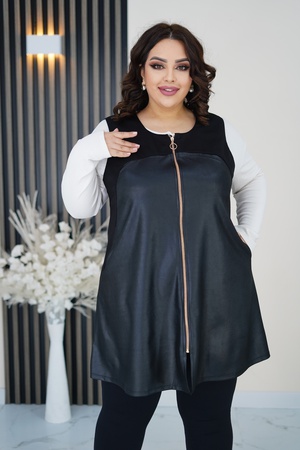 ЖИЛЕТ ИЗ ЭКОКОЖИ - АЖ004