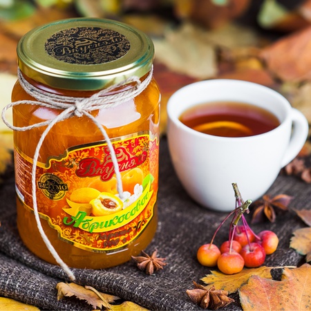 Wholesale apricot jam directly from TM Vkusnel.