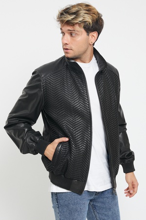Кожаная куртка мужская - Regular Fit