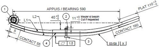 Листовая рессора 4188002 для прицепов