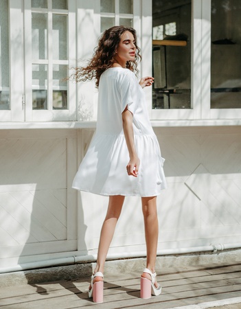 Летнее платье из полированного штапеля