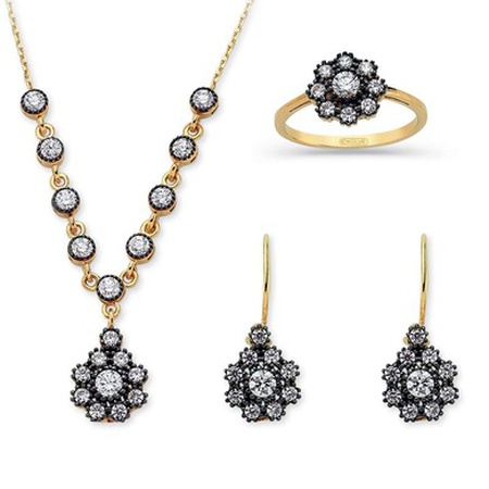 elmas montürlü üçlü set