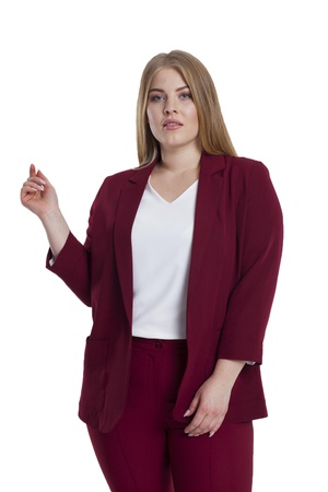 Плюс Размер - Карманный Детальный Пиджак