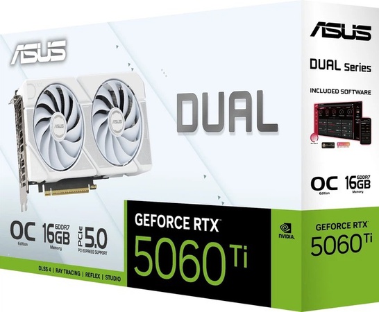 ASUS DUAL-RTX 5060 TI 16G WHITE Graphics Card