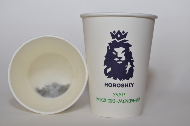 Premium tea in a disposable glass