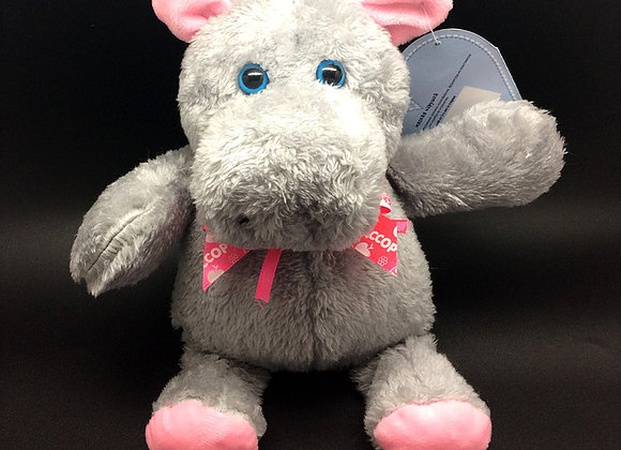 Игрушка мягконабивная Бегемотик с бантом 22/29см