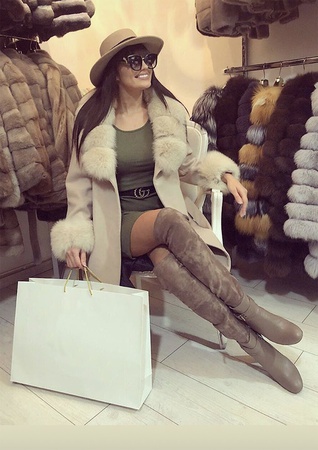 Cashmere Coat Collar Sleeve Fox Fur - Relaxed Fit