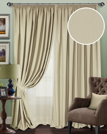 Готовые шторы из тюля вуаль и блэкаута