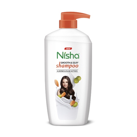 Nisha Almond and Olive Shampoo for Women & Men 650ml for Silky, Shiny and Smooth Hair, Prevents Damage & Split Ends, Deep Nourishment All Hair Types