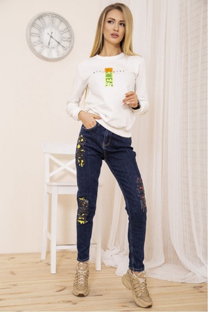 СВИТШОТ ЖЕНСКИЙ 138R2042 ЦВЕТ БЕЛЫЙ