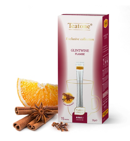 The exclusive collection of Teatone teas is presented in four flavors: Delicate Milk Oolong, Enchanting Saffron (black tea with saffron), Original Pu'er and Flaming Mulled Wine.