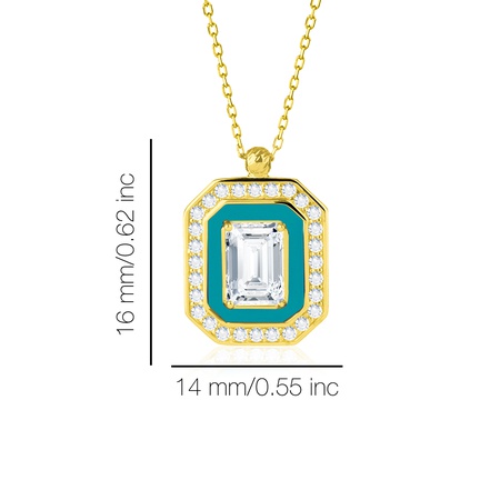 Even & Pétra 14 Ayar Altın Taşlı Turkuaz Renk Baget Kolye