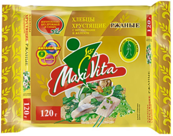 Çavdar ekmeği MaxiVita, 120 gr