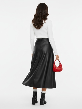 Юбка женская длинная из искусственной кожи