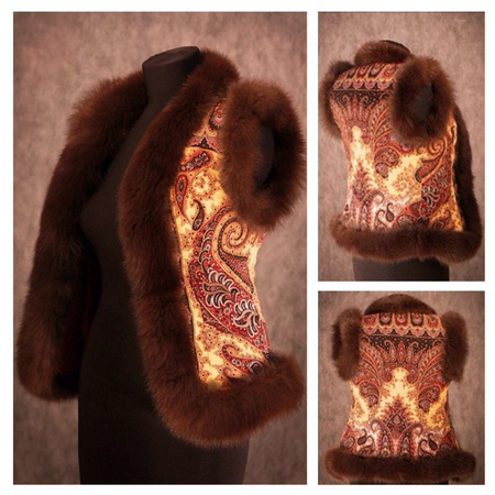 Vests with natural polar fox fur in the Russian style