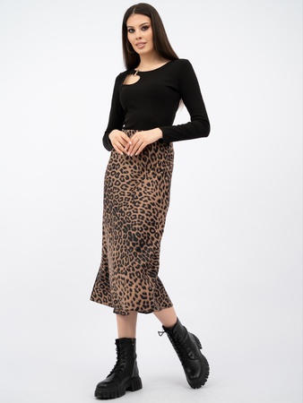 Юбка женская леопардовая длинная