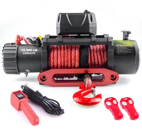 Электрическая лебедка, 12 В/24 В, грузоподъемность 13500 фунтов, подходит для использования в морской и автомобильной промышленности, дистанционное управление.