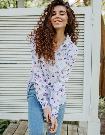 Hafif elyaf kadın gömlek