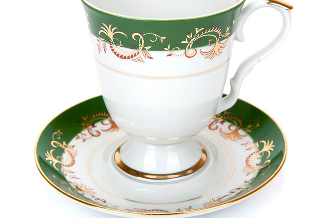 Бокал с блюдцем 600 мл Кружево