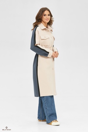MILA NOVA COAT PV-244 MILK + DENIM